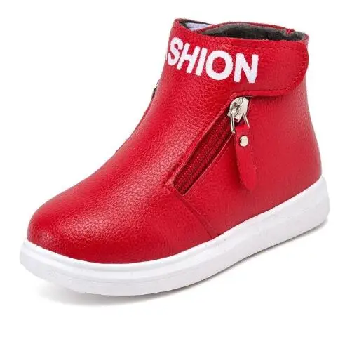 

New Autumn Winter Children Boots Boys Pu Leather Shoes Fashion Girl Martin Boots Waterproof Kids Boot Botas Ninas