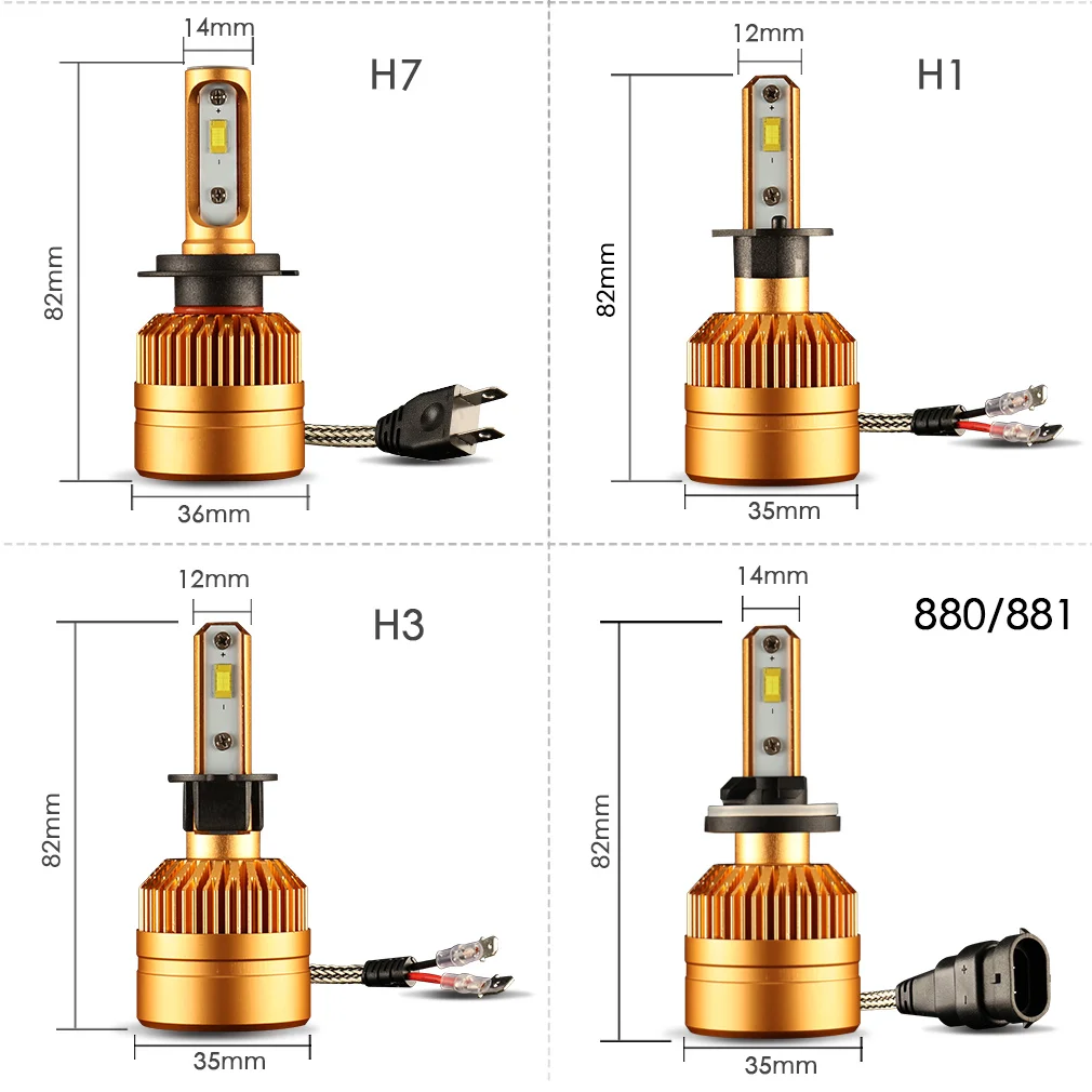S& D H7 светодиодный головной светильник H4 туман светильник H11 H8 H9 H1 H3 HB3 HB4 880 881 светодиодный автомобильные лампы авто фары 8000LM 50 Вт белый 6000K 12V 24V
