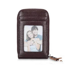 Duopindun Casual Style Men's Women's Top Quality Genuine Leather Car Key Chain Ring Cases Credit Card Holder Solid Zipper
