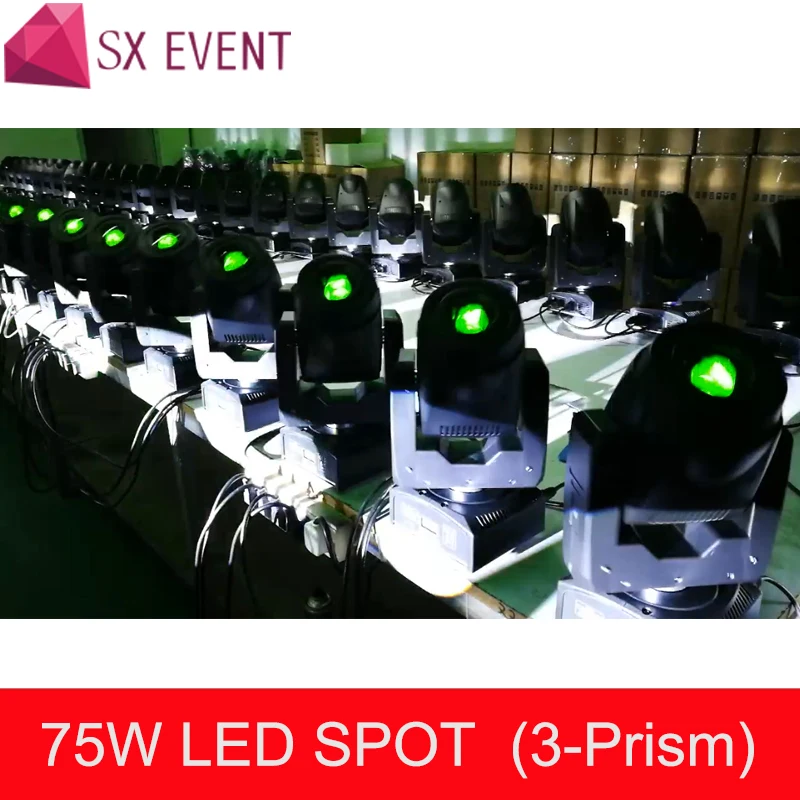 Лидер продаж мини перемещение головы 75 Вт LED Moving Head светодио дный лица Prism пятно сценическое освещение DMX канала DJ освещение