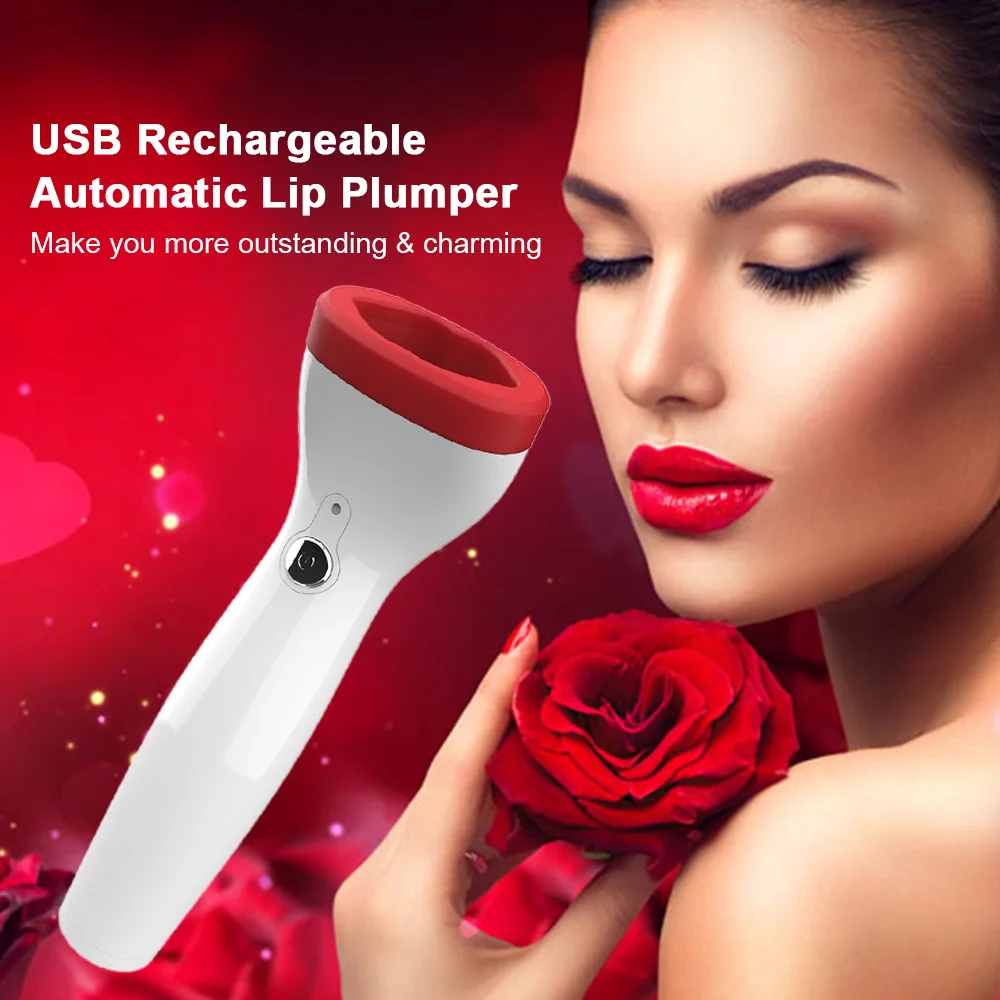 

USB Rechargeable Automatic Lip Plumper Electric Full Lip Enhancer Silicone Lip Enhancement Lip Fillers Cosmetic Makeup Tool
