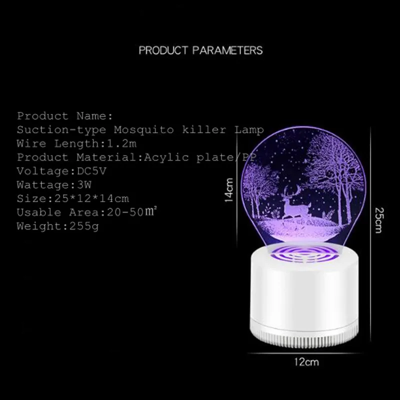 Ловушка для насекомых Убийца лампа светодиодный 3d-ночник украшение в виде usb-накопителя Отключение звука нет излучения UV DC5V новый