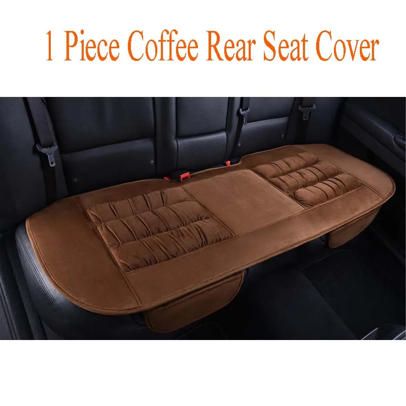 Теплый зимний плюшевый коврик для автомобильных сидений, Автомобильная подушка заднего сиденья, противоскользящая задняя подушка для сиденья автомобиля, защита для автомобильного сиденья - Название цвета: coffee
