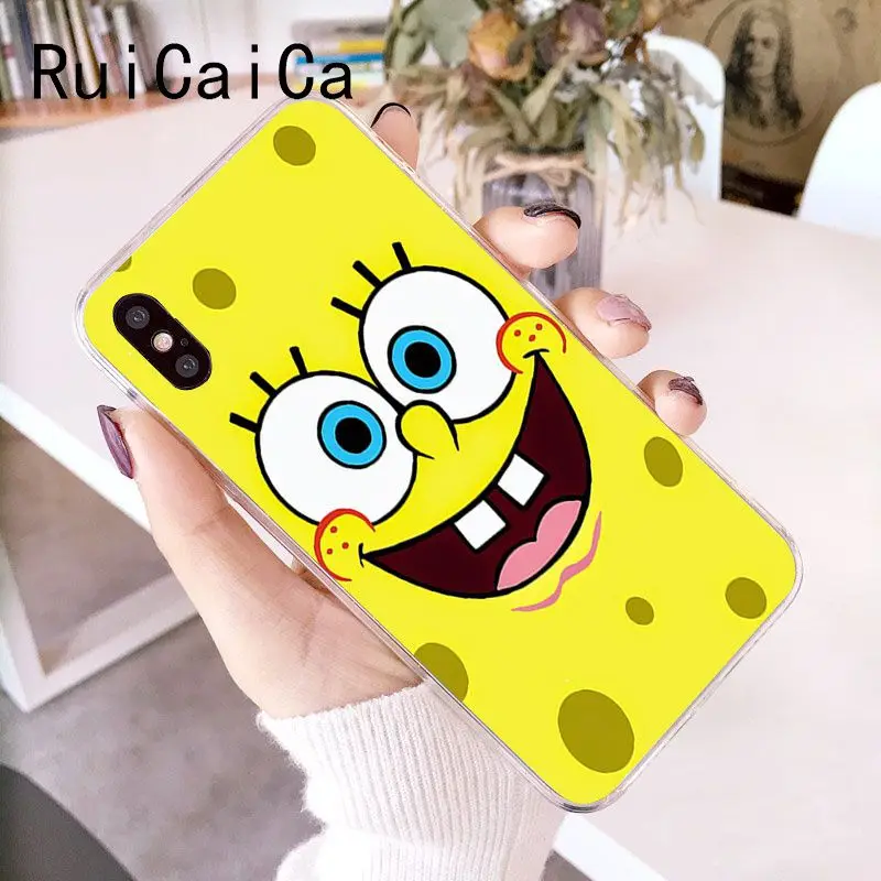 RuiCaiCa Губка Боб Квадратные Штаны крышка мягкий чехол для телефона iPhone X XS MAX 6 6S 7 7plus