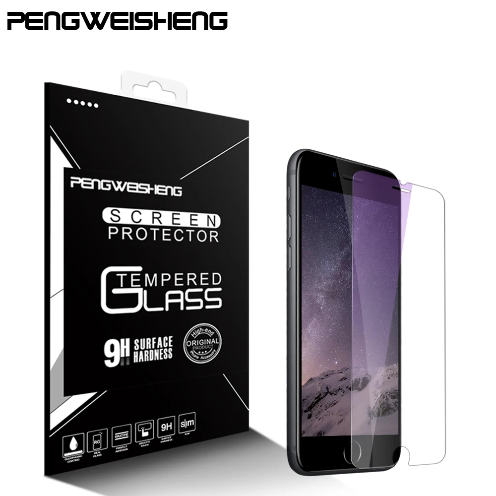 PENGWEISHENG For iPhone 8 Screen Protector, Anti Blue Light 9H Hardness HD Clear Tempered Glass for iPhone 7 8 Plus 6s plus