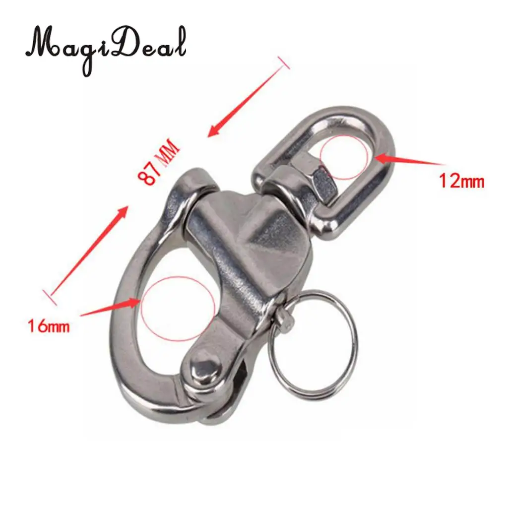 MagiDeal Premium Strong Durable 316 Stainless Steel Marine Boat Yacht Sailing Anchor Chain D Ring Swivel Snap Shackle with Eye