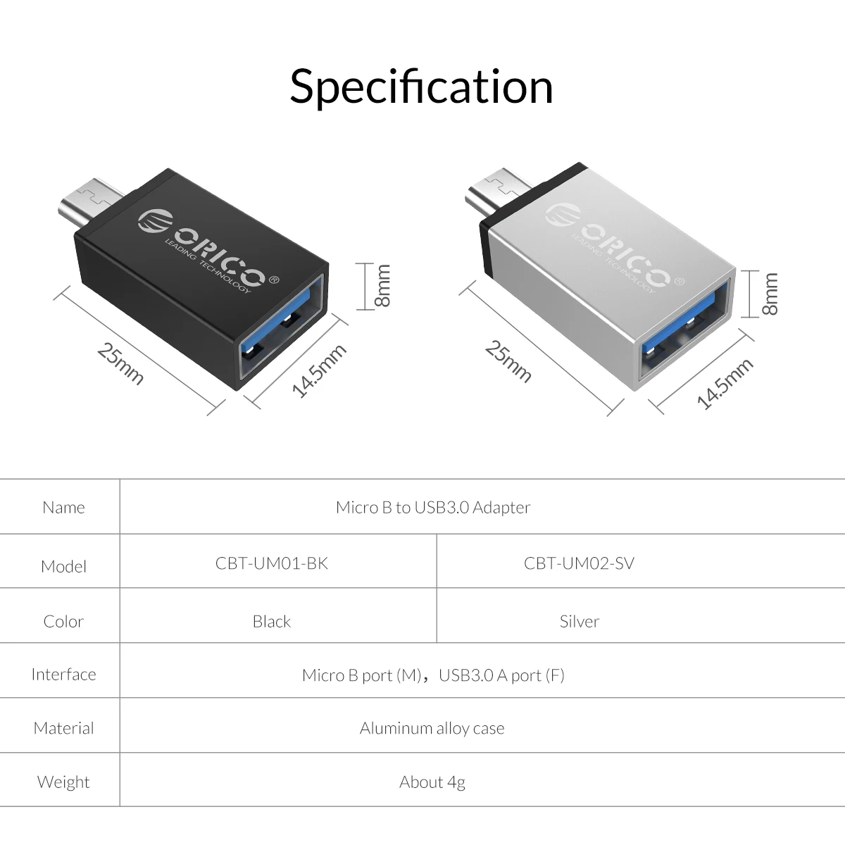 ORICO OTG адаптер Micro USB-type C адаптер конвертер для huawei samsung Macbook OPPO usb 3,0-type C Micro B USB type-C OTG