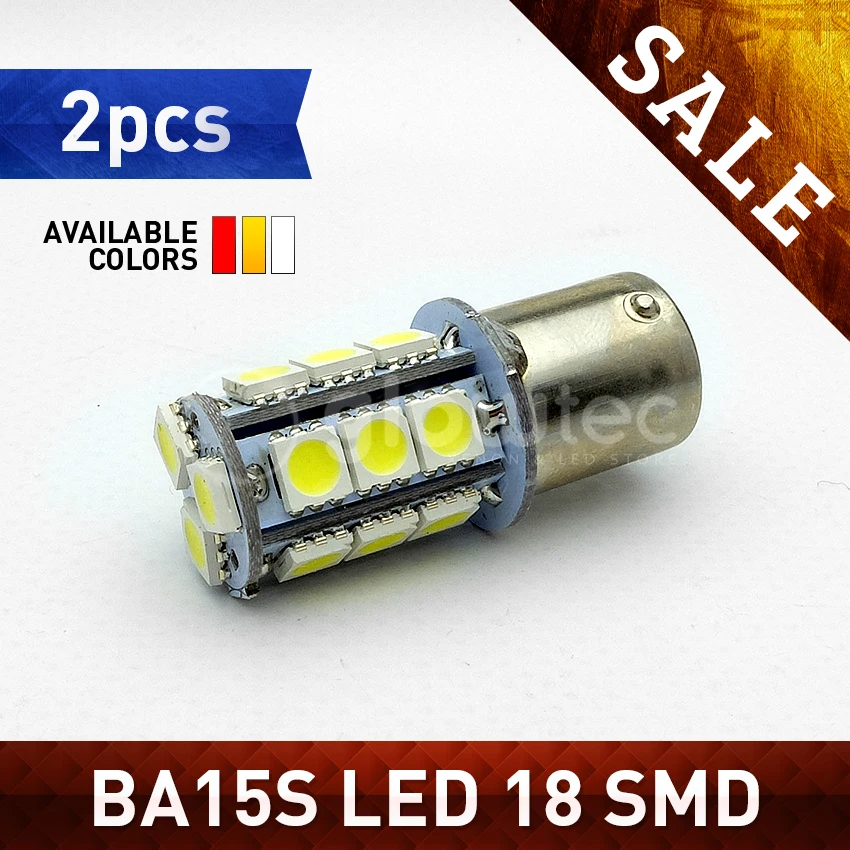 Лидер продаж 2 шт. BA15s 18smd P21W 18 светодиодный 5050 SMD 1156 Белый Автомобильный