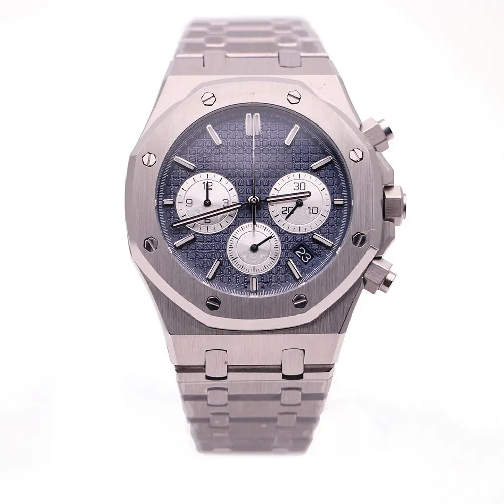 

2019 top brand luxury men's watches AP ROYAL OAK 26331ST series 41 mm blue dial VK chronograph original buckle aaa quartz watch