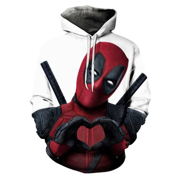 

2019 New 3D Print Marvel Superhero Deadpool 2 Hoodie Men Women Casual Hoodies Streetwear Hooded Sweatshirt Fashion Funny Clothes