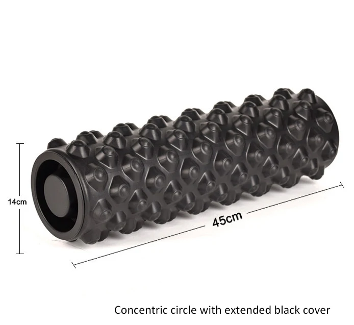 Полый и покрытый Поролоновый ролик для йоги с чехлом, сиденье для йоги, Пилатес, фитнес-ролик из пены, спортивный массаж, расслабление мышц - Цвет: Черный