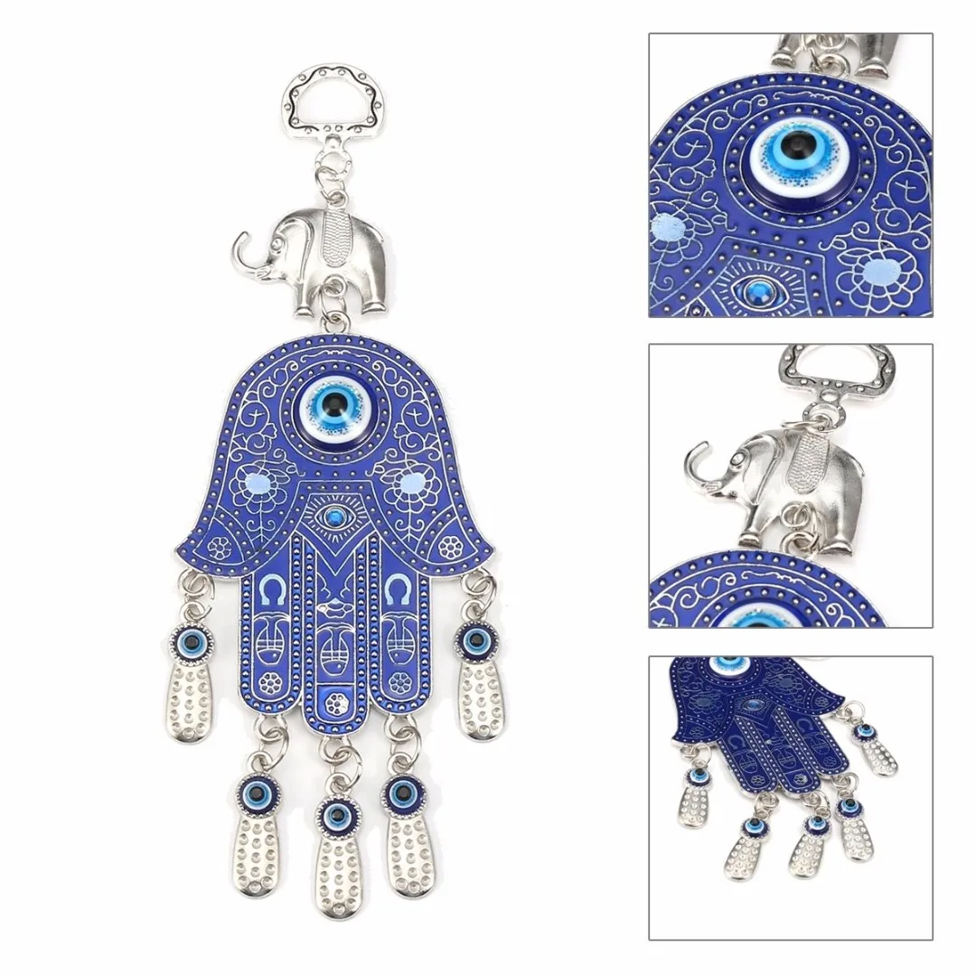 JX-LCLYL Turkish Blue Evil Eye Hamsa Hand Amulet Wall Protection Hanging Cars Home Decor