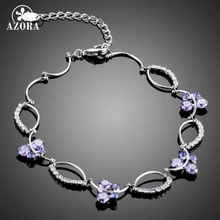 Azora элегантное модное женское браслет с фиолетовым CZ и микро прозрачным CZ проложили браслет TS0109