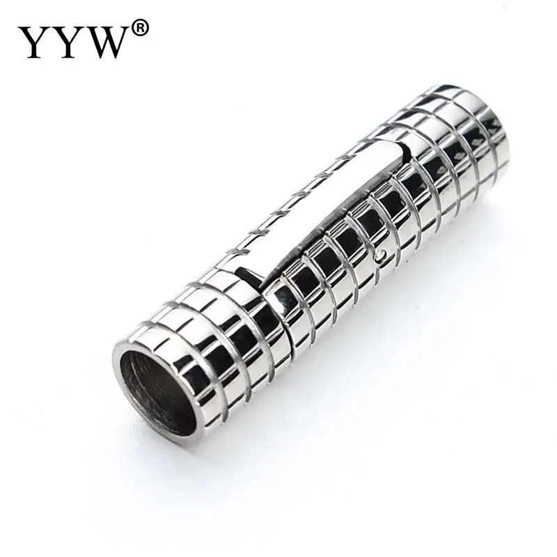 

YYW Jewelry Accessories DIY Designer Clasps Findings Original Color Stainless Steel Bayonet Clasp Simple Bar Tube Charm Clasps