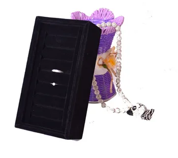 

Black Velvet Carrying Case Jewelry Ring Display Box Tray Holder Storage Box Organizer Case Box Christmas Gift