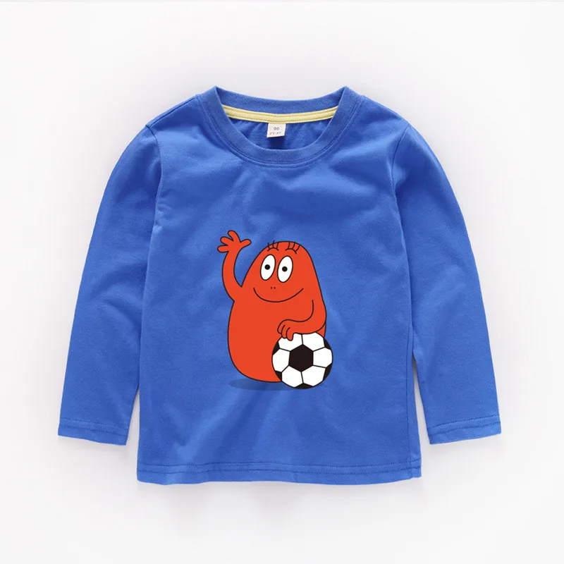 От 2 до 12 лет Детская Barbapapa для маленьких Топы для девочек Одежда для маленьких мальчиков детская одежда с длинными рукавами футболка b219