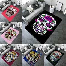 Хэллоуин Модный принт с черепом коврик для ванной практичный декоративный не скользящий большой прямоугольник фланелевый коврик для ванной комнаты
