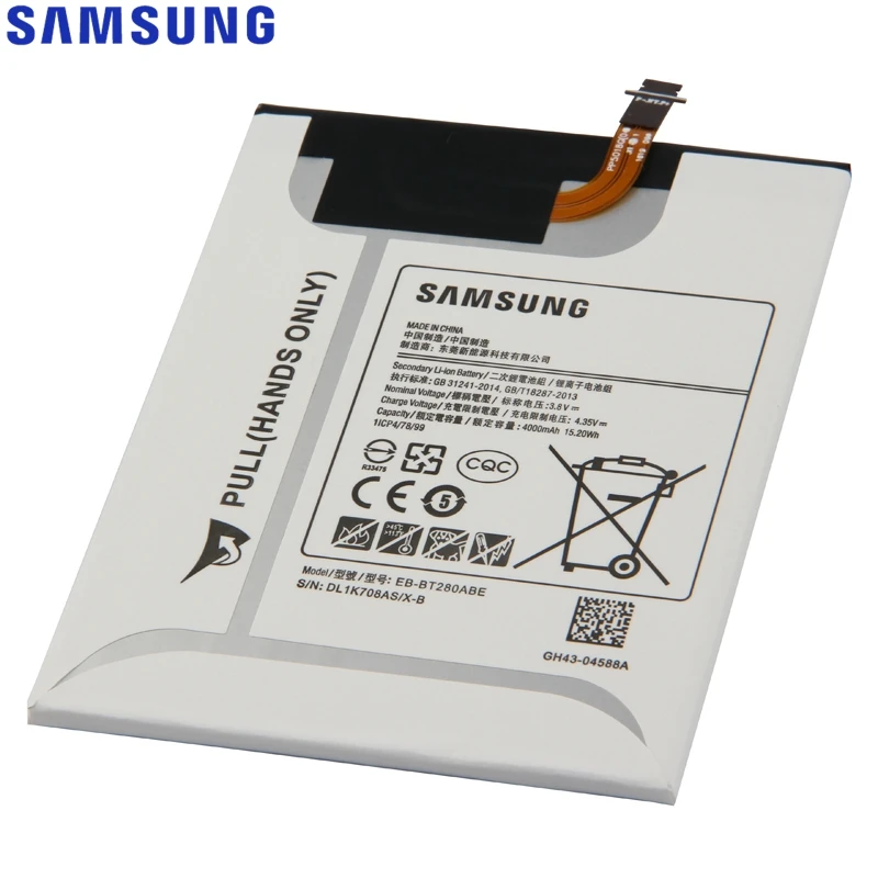 Цена Оригинальная сменная батарея samsung для Galaxy Tab A 7,0 SM T280 T280 T285, настоящая батарея для планшета, EB BT280ABE, 4000 мА ч