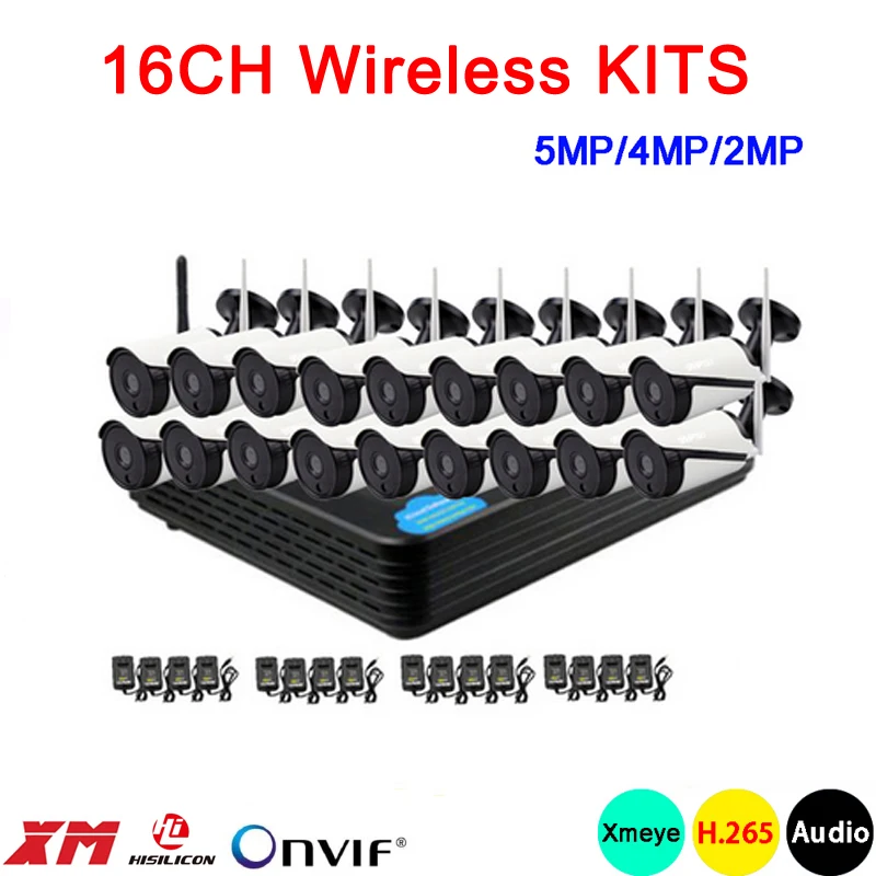 

5mp/4mp/2mp White 36pcs Infrared ICsee APP Waterproof H.265+ Audio 16CH 16 Channel WIFI Wireless IP Camera kits Free Shipping