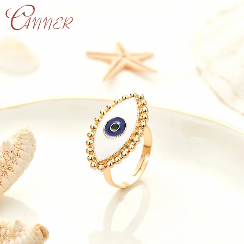 

CANNER Bohemian Evil Eye Finger Rings For Women Lady's Vintage Midi Knuckle Ring Jewelry Adjustable Gold Color Engagement Rings
