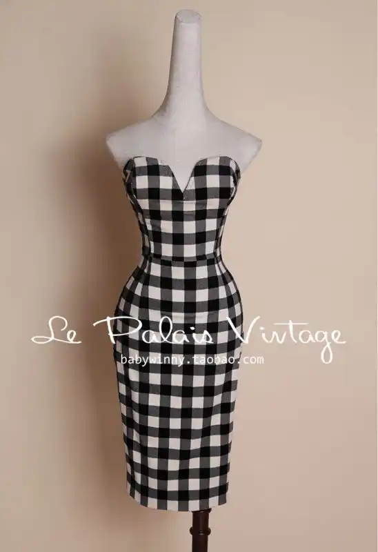 checkerboard bodycon dress
