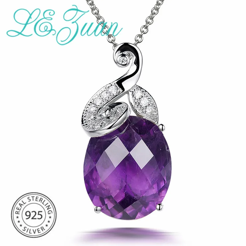 L & zuan 7.69ct натуральный аметист кулон Настоящее серебро 925 пробы ювелирные изделия