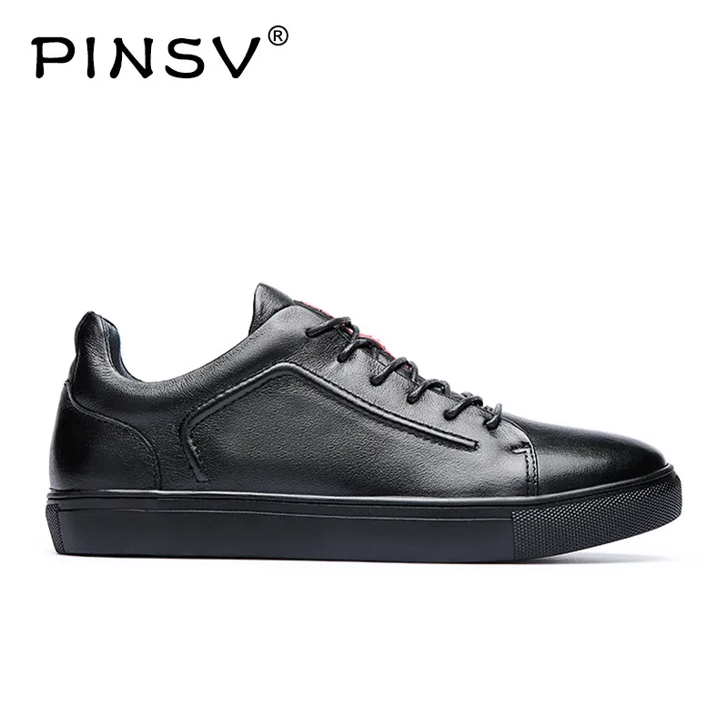 

PINSV Casual Shoes Men Flats Genuine Leather Shoes Men Sneakers Zapatos Hombre Large Sizes 38-47