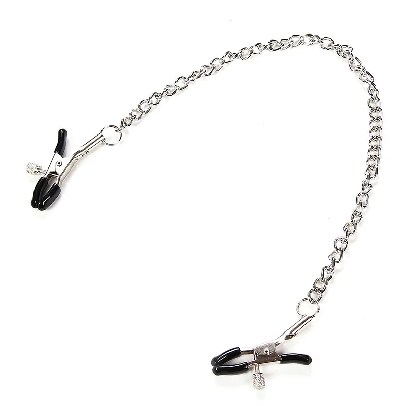1 pair Stainless Steel Metal Chain Nipple Milk Clips Breast Clip Sex Slaves Nipple Clamps Sex Toys Butterfly Style for Couples