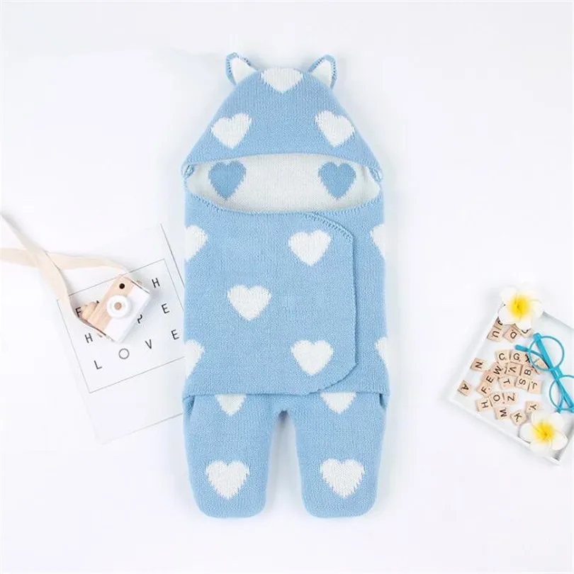 Cobertores do Bebê Recém-nascido de Crochê Respirável com Capuz Bolsas de Dormir Bebê Swaddle Envoltório Cobertor Malha Reciving Cobertores Recém-nascidos 11 High Quality Mamãe e Bebê
