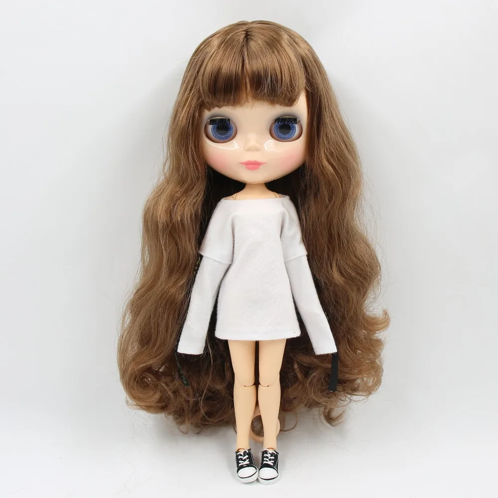 Neo Blythe Doll with Brown Hair, Natural Skin, Shiny Cute Face & Factory Jointed Body 2
