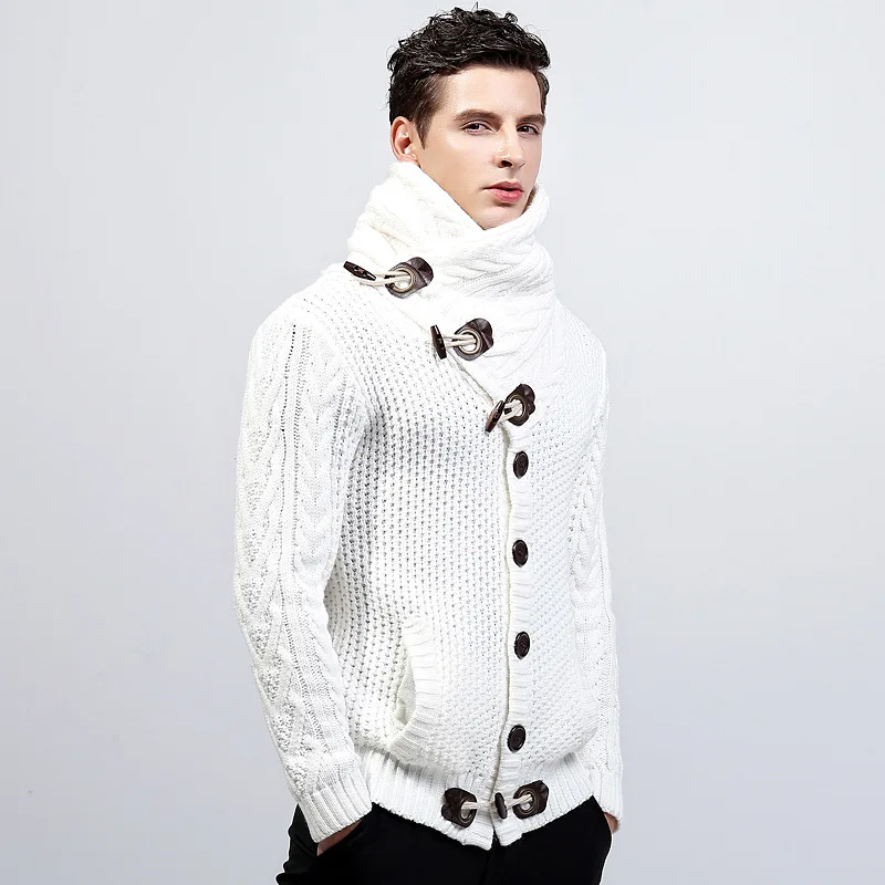 2017 winter turtle neck cardigan masculino men knitted
