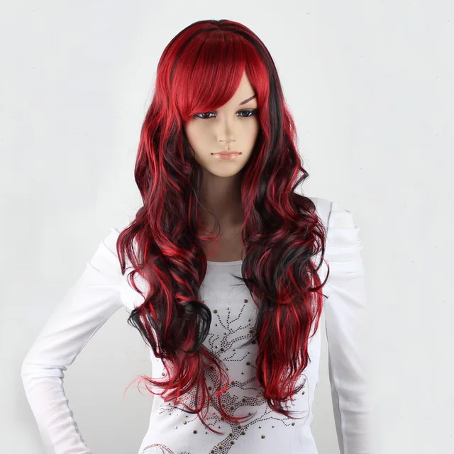black wig red highlights
