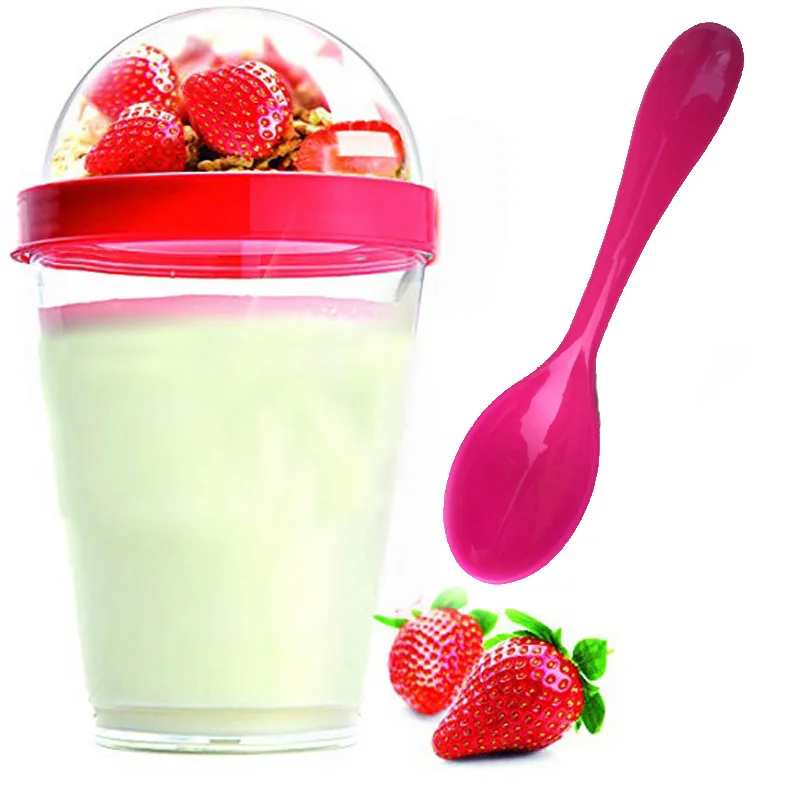 

350ml Ice Cream Tools Yogurt Container with Spoon Ice cream cup Water Bottle Drinking Bottles School Office Drinkware Tea Milk