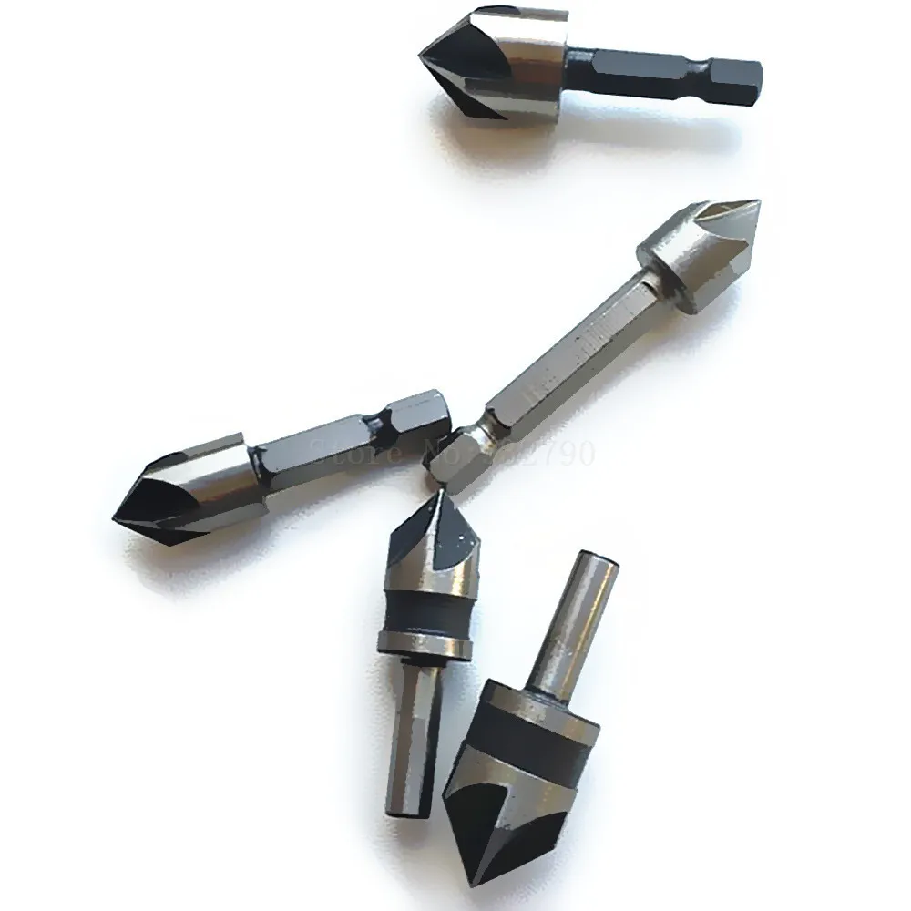 Countersink Drill Bit Set 5 Flute Chamfer Chamfering Cutter