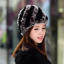 Русские зимние шапки для женщин женские шапки из кроличьего меха большой теплый вязаный головной убор