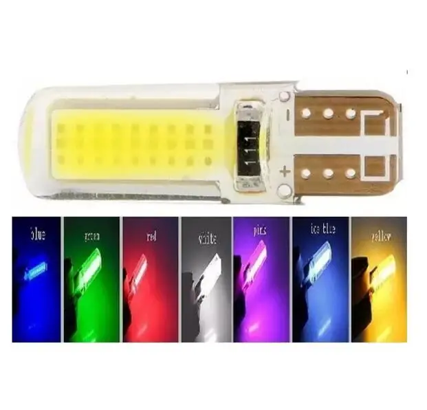 Набор 10 Lampadas Pingo T10 Cob 6000k Xenon Tor pedo Farol Silicone 12V|Сигнальная лампа| |