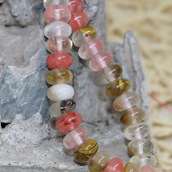 

Hot sale multicolor watermelon tourmaline stone 5x8mm jasper rondelle abacus loose beads jewelry making 15inch F137GS