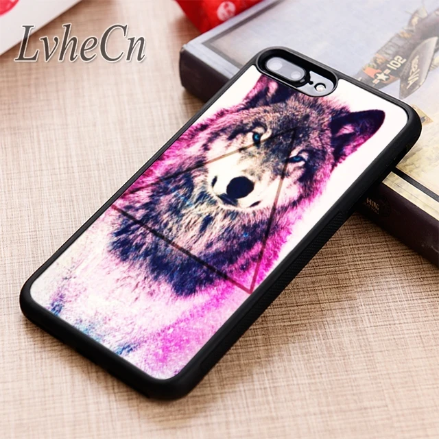 LvheCn Новый треугольный арт чехол с волком для iPhone 5 6 6s 7 8 plus X XR XS max 11 12 Pro Samsung Galaxy S8 S9