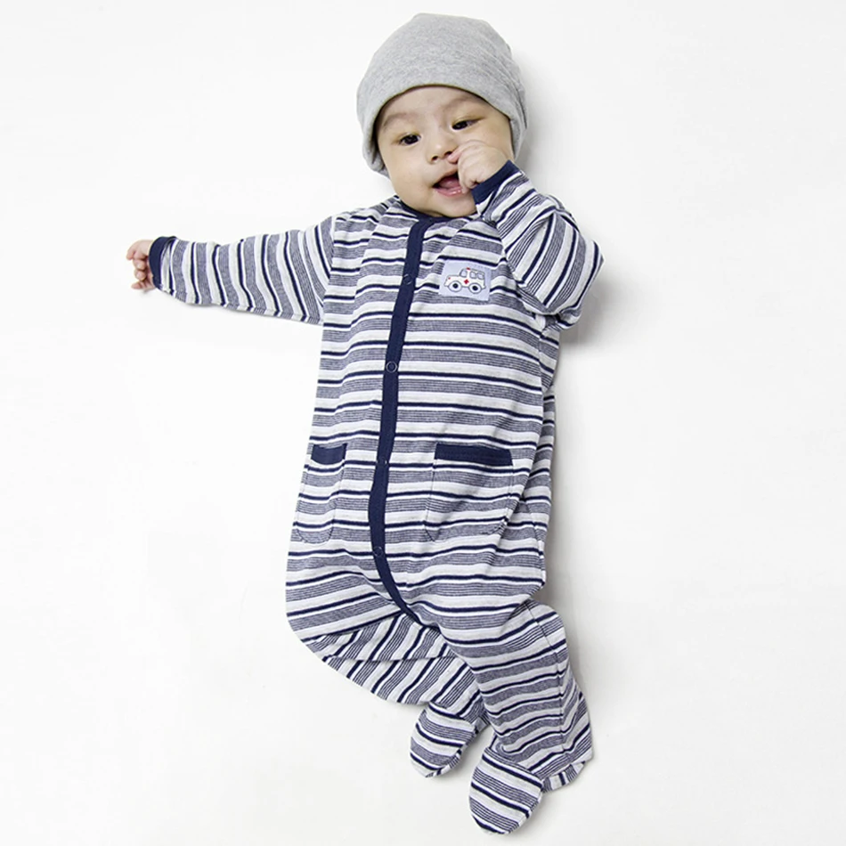 Kavkas/комплект одежды для малышей; зимние комбинезоны в полоску для мальчиков; брендовый комбинезон с длинными рукавами из хлопка; костюм для новорожденных; комбинезон для малышей