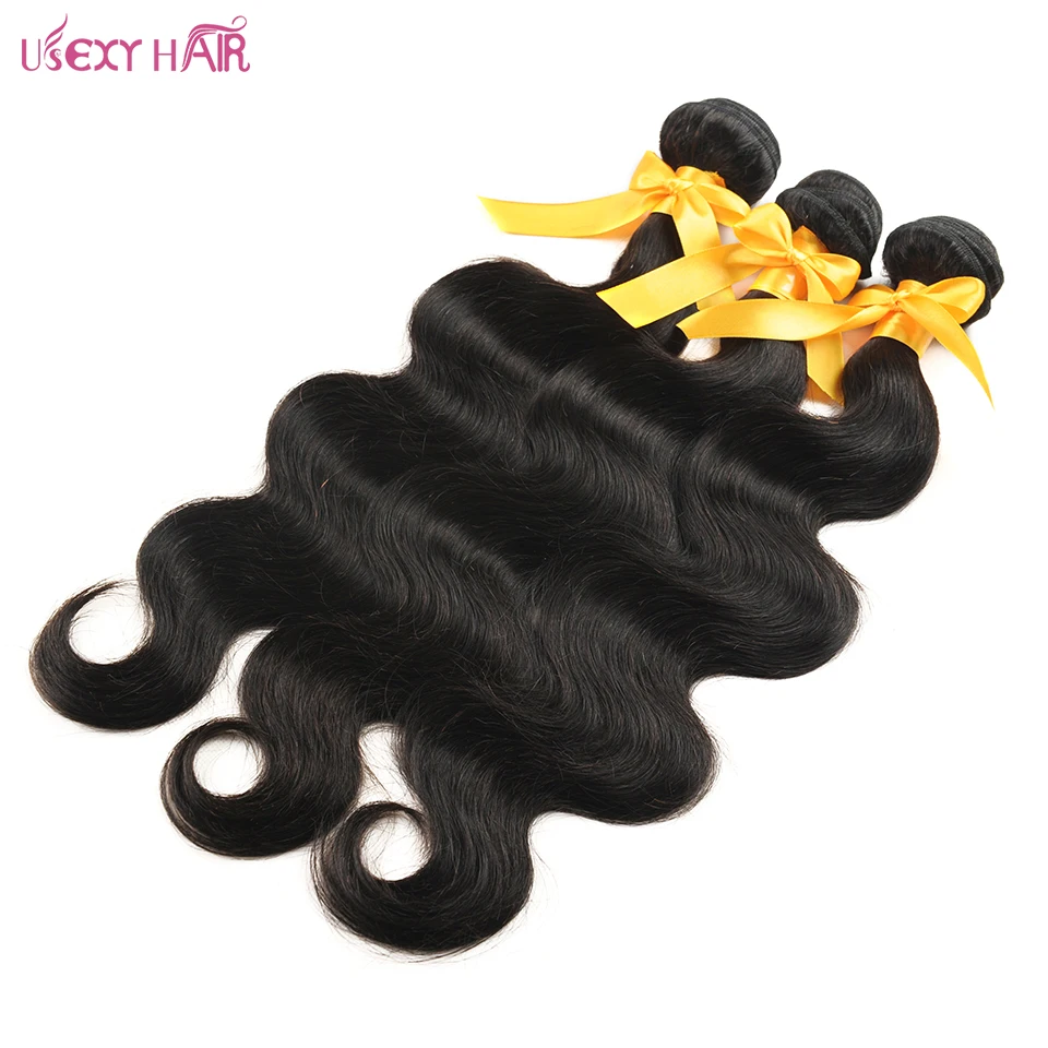 USEXY HAIR Bundles Body Wave Brazilian Hair Weave Bundles 1/3/4 Human Hair Bundles Deal Natural Color Hair Extensions