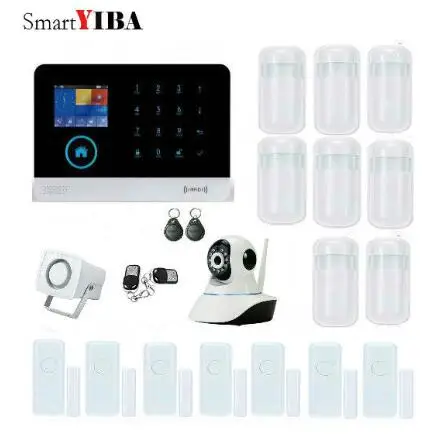 

SmartYIBA WiFi Wireless GSM Alarm System Network IP Camera RFID GPRS Wireless Alarmes PIR Motion Alarm Door Sensor Kits
