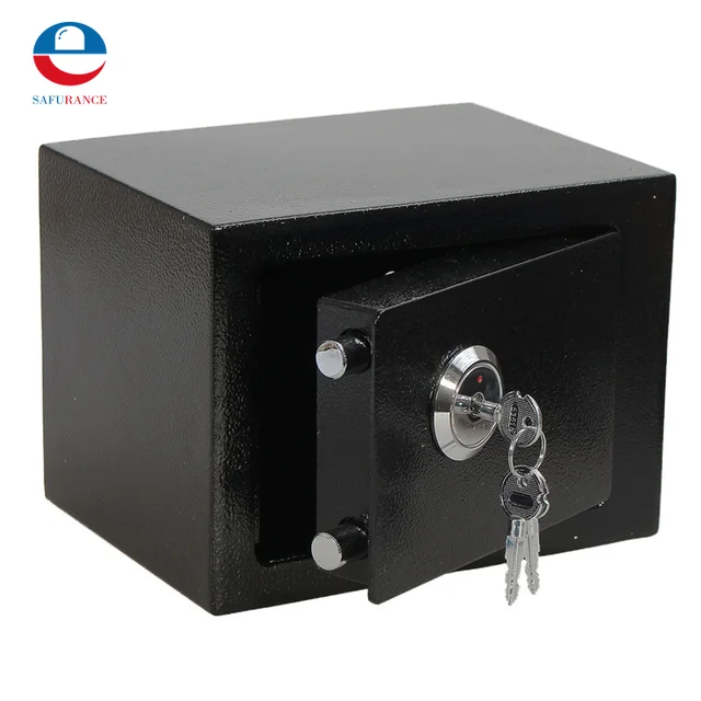 Durable Strong Iron Steel Black Key Operated Security Money Cash Durable Strong Iron Steel Black Key Operated Security Money Cash Safe Box Home Office House New