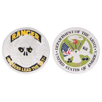 

Silver Plated Department Of The Army Ranger Commemorative Coin Souvenir Challenge Collectible Coins Collection Art Craft Gift