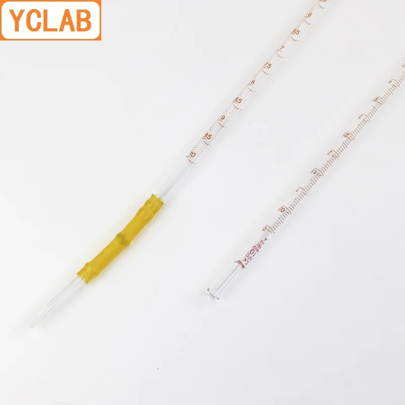 YCLAB 10mL Burette with Rubber Tubing Connection Clear Glass Head and Tip for Alkali Class A Laboratory Chemistry Equipment