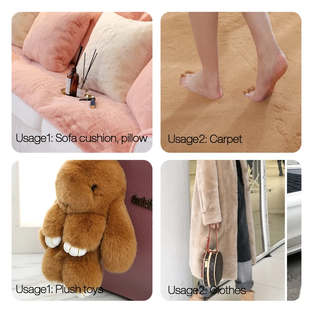 1Pcs 50/80/160cm Faux Rabbit Fur Fabric 100% Polyester 10mm Pile Super Soft Plush Fabric For Handmade Stuffed Toys Sewing Fabric 5