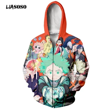 

LIASOSO 3D Print Men Hooded Anime Boku no Hero Academia Katsuki Bakugou Shoto Todoroki Hoodies Sweatshirts Jacket Coat X2318