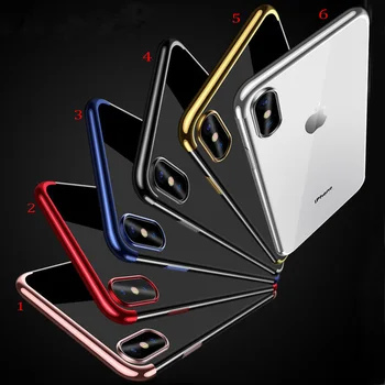

50pcs Case For Iphone X 6s 6s Plus 5s Se Ultra Thin Phone Cover Plating Clear Soft Tpu Back Case For Iphone 7 8 Plus Tpu Case