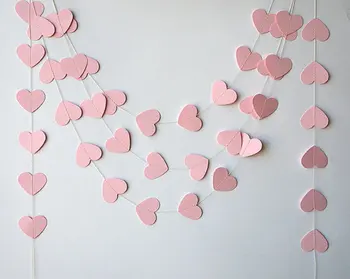 

Wedding garland, Wedding decorations, Heart garland, Pink heart garland, Bridal shower decor, Paperaby shower - Bridal shower