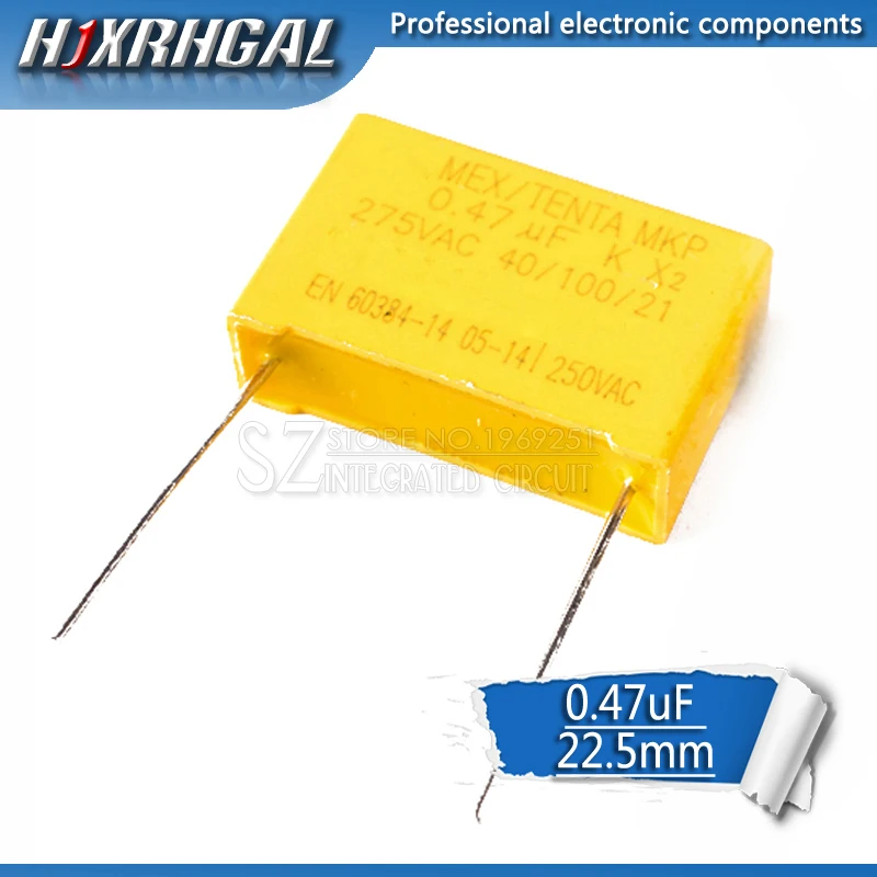

1pcs 470nF capacitor X2 capacitor 275VAC Pitch 22.5mm 0.47uF X2 Polypropylene film capacitor hjxrhgal
