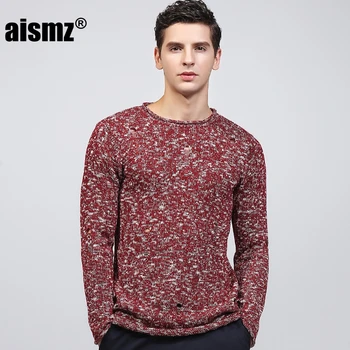 

Aismz Pullover Sweater Men Clothes 2018 Pull Homme Sueter Hombre Man Autumn Winter Warm Thin Male Knitted Slim Fit Sweaters